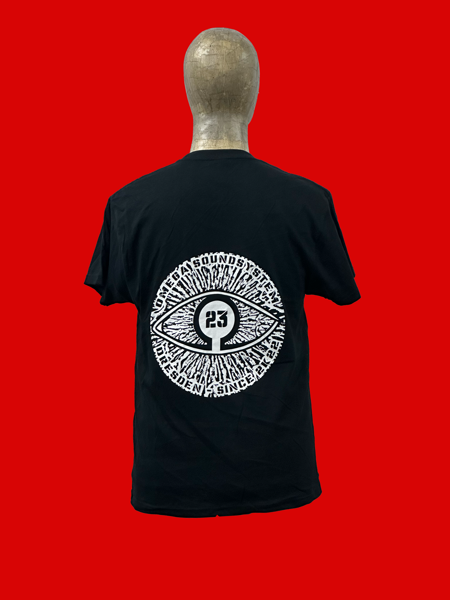 Schwarzes Omega T-shirt mit weißem druck  100 Prozent baumwolle